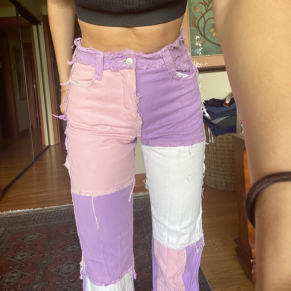 Jaded London - Paste Patchwork Denim Boyfriend Jeans